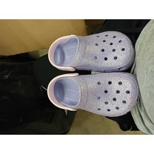 NWT Crocs Classic Glitter Galore Clog Youth Shoes, Size J2