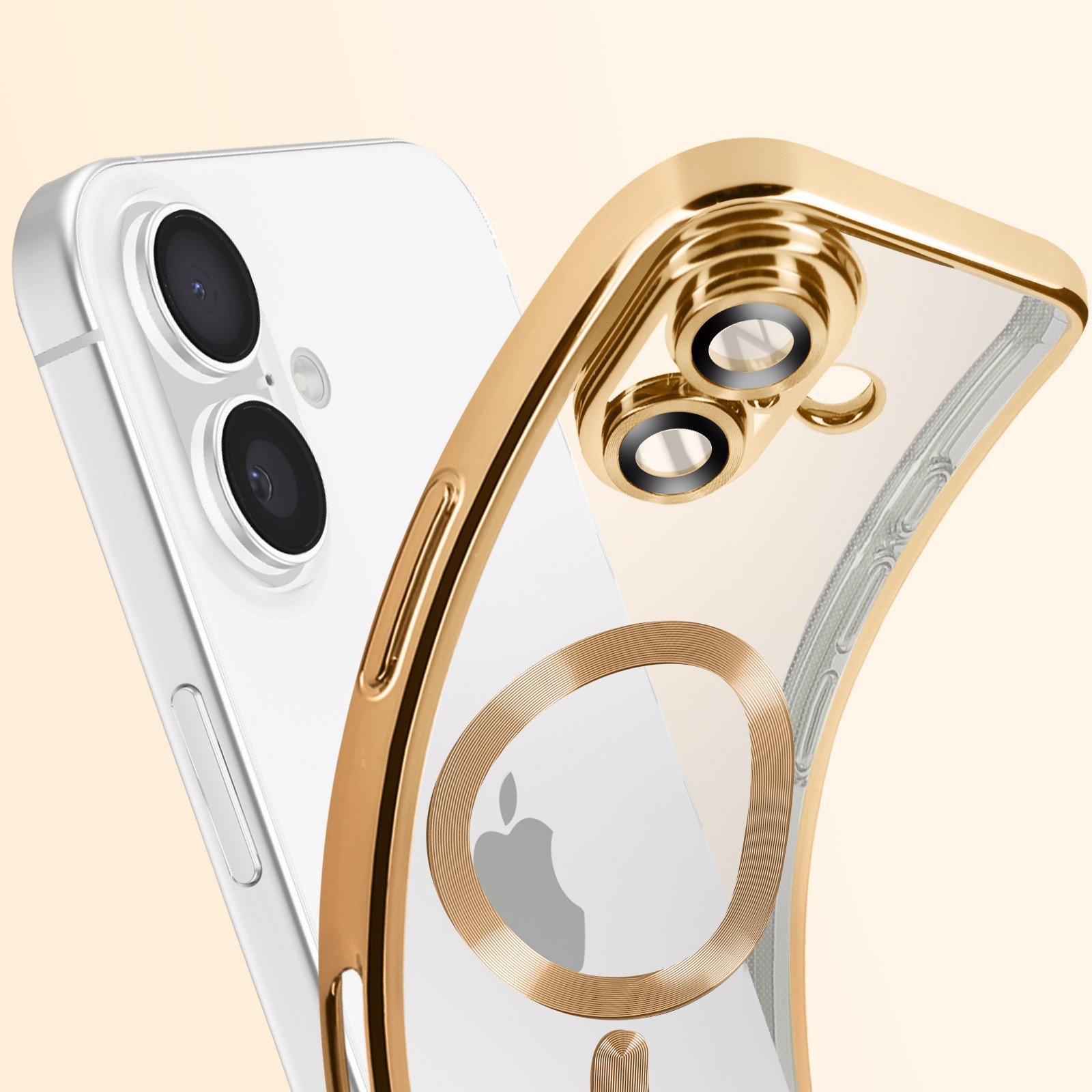 Coque iPhone 16 Plus chrome doré chic en silicone premium - 4