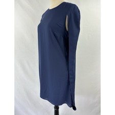 Halston Heritage Cape Dress Navy Blue 8 Knee Length Lined