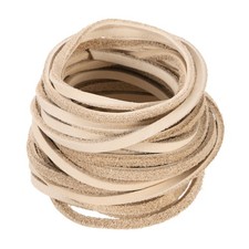3mm Flat Faux Leather Cord, 5 Yards Braiding Leather Ropes, Beige