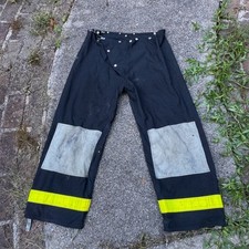 Vintage Body Guard Firefighter Turnout Pants Mens 38x28 Black Aramid Blend Gear