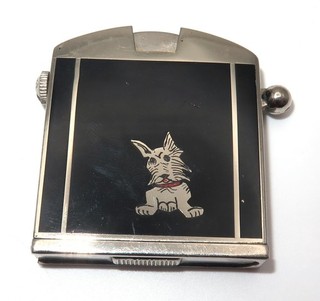 Vintage Retro Dog Kaschie German Novelty Unusual Rare Enamel Lighter SPARKS