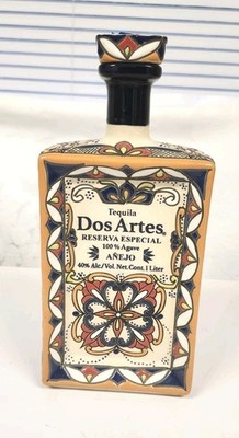Dos Artes Reserva Especial Anejo Tequila Ceramic Collectors Empty Bottle 1L