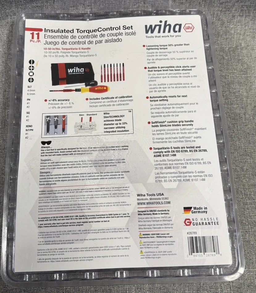 Juego de cuchillas SlimLine aisladas TorqueVario-S Wiha 28789 de 11 piezas (10-50 pulgadas/lbs) Foto 4 de 4