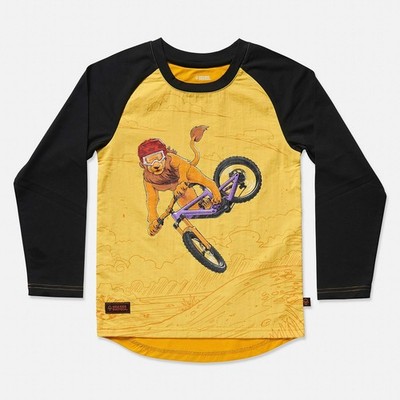 Kids Ride Shotgun Lion Windproof Jersey, yellow, Gr.2/92