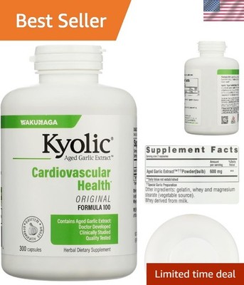 300 Count Organic Aged Garlic Extract Capsules - Promote Cardiovascular Wellness