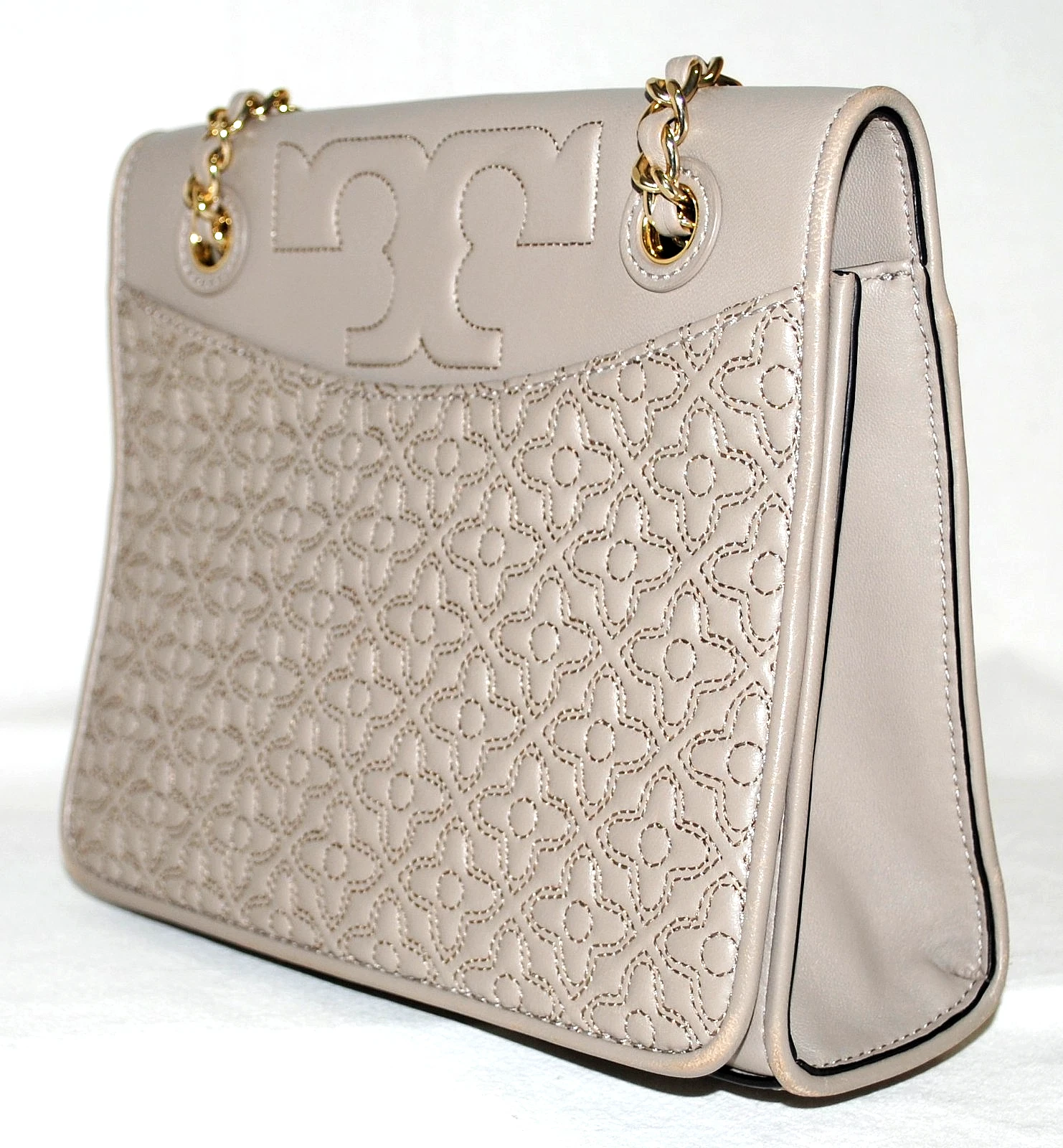 Tracolla Tory Burch French Bryant trapuntata con patta magnetica (vedi condizioni)