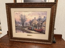 Framed Glass Fronted Lamplight Lane By Thomas Kinkade 55cm X 48cm