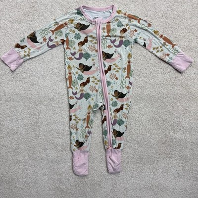 Emerson & Friends PJ Bamboo Mermaid Sleeper Size 6-12 Months Infant Baby Zipper