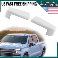 2PCS Side Mirror Cover Cap Trim White for Chevy Silverado/GMC Sierra 2019-2026