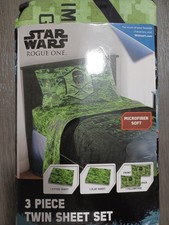 Disney Star Wars Rogue One 3 Piece Twin Sheet Set Microfiber Soft New