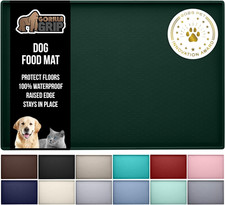 100 Waterproof Raised Edge BPA Free Silicone Pet Feeding Mat, Dog Cat Food Mats
