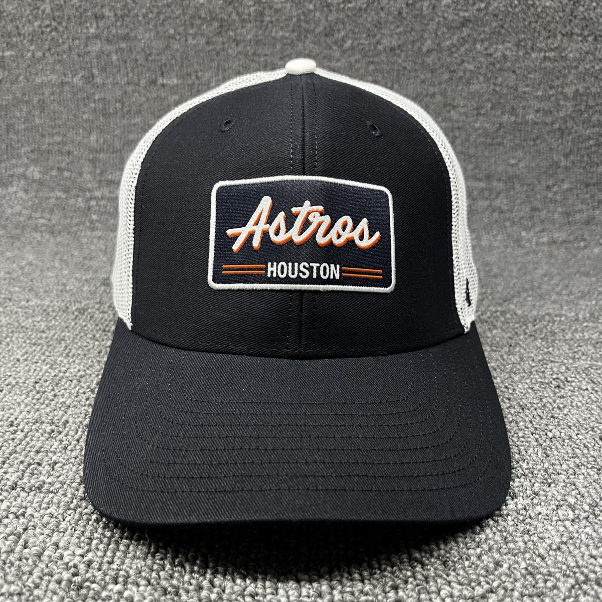 47 Brand Houston Astros Leland Trucker Hat Black White Mesh Snapback Cap