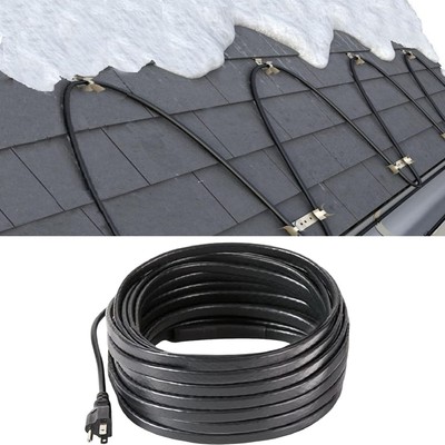 Roof Heat Cable Snow De-Icing Kit Self-Regulating Plug-in Ready Heat Tape for...