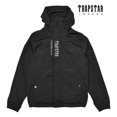 Trapstar London Jacket Mens Size M Black Hooded Windbreaker