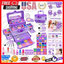 54 Pcs Kids Makeup Kit for Girls, Princess Real Washable Pretend Play Cosmeti...