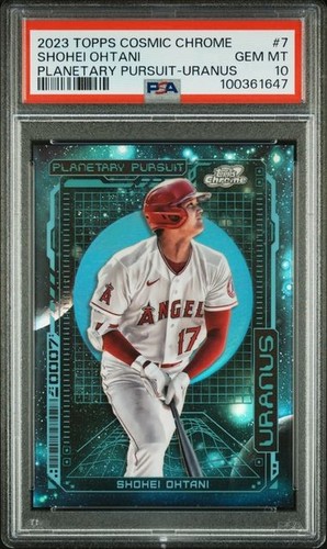 Shohei Ohtani 2023 Topps Cosmic Chrome Planetary Pursuit Uranus PSA 10 PPU-7