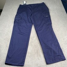 Tyndale FR Cargo Pants Mens 40x34 Blue Flame Resistant Canvas Workwear NEW NWT