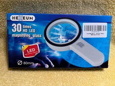 HD LED Hexeum Illuminated Magnifying Glass - 30 x Times  New in Box!