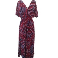 She's Cool Multicolored Red Pattern Maxi Dress, Size 1X