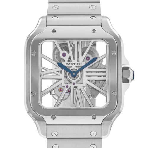 Cartier Santos WHSA0015 4109 40mm Skeleton Dial Steel Mens Watch Papers 2012