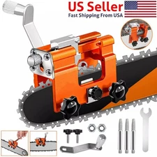 Chainsaw Chain Sharpening Jig Portable Hand Crank Sharpener Tool Set US