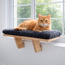 Cat Window Bed - Cozy Window Perch for Cats Inside - Stylish Cat Furniture wi...