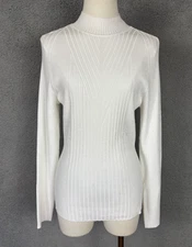 I.n.c. International Concepts Women's Detail Ribbed Mock Neck Sweater Large NWTs