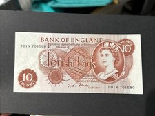 BANK OF ENGLAND 10 shillings note Fforde 1967 QEII B310 Uncirculated Banknote