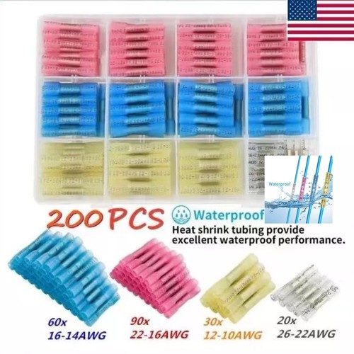 USA STOCK Heat Shrink Wire Butt Connectors Crimp Terminal Kit Waterproof - Picture 18 of 19
