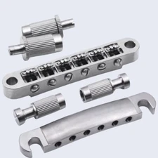 Titanium Alloy Tune-O-Matic Roller Bridge Stop Bar Tailpiece Combo Fit Les Paul