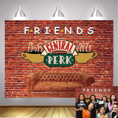 The Friends Central Park Cafe Sofa Scenes Backdrop Red Brick Wall Photo Backdrop