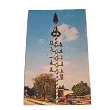 Postcard Maypole Bavarian Village Frankenmuth Michigan Chrome Unposted