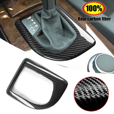 Carbon Fiber Control Gear Shift Panel Cover Fit For BMW 5 Series E60 2004-07