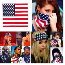 XL 27x27" US USA FLAG BIG SIZE Cotton Bandana Face Mask Scarf Scarves Head Wrap