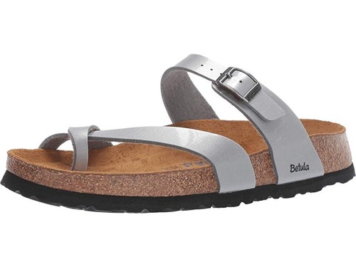 Sandalia Betula By Birkenstock Mia para mujer 6-6,5 plateada Birko-Flor sin cordones KHD940 - Imagen 9 de 10