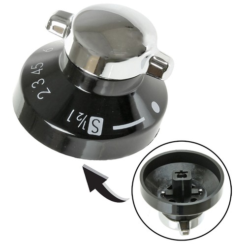 STOVES Oven Control Knobs Gas Hob Cooker Switch Silver Black Chrome GENUINE x 6 - Picture 5 of 12