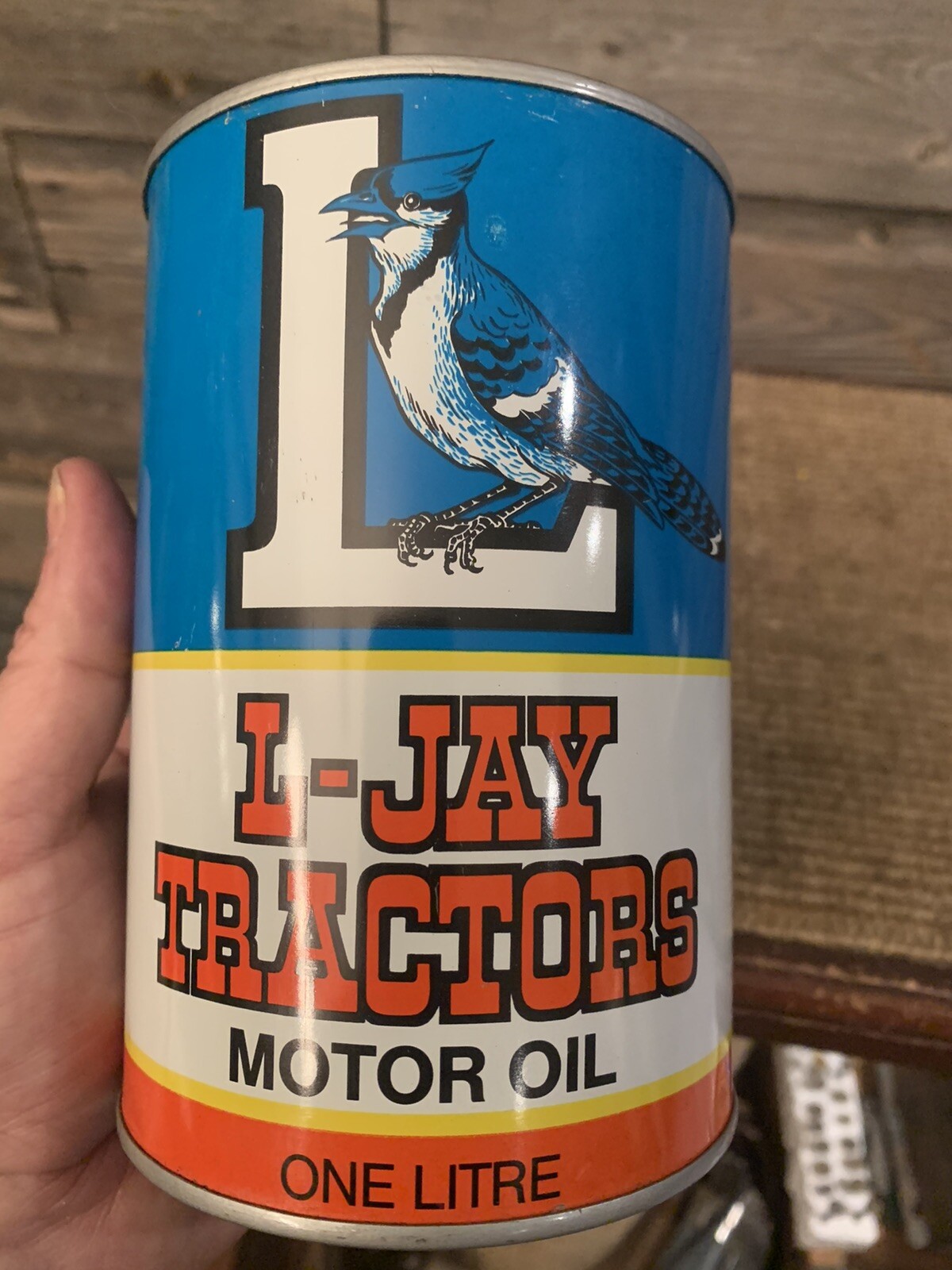 Vintage LJay Tractors Motor Oil Can eBay