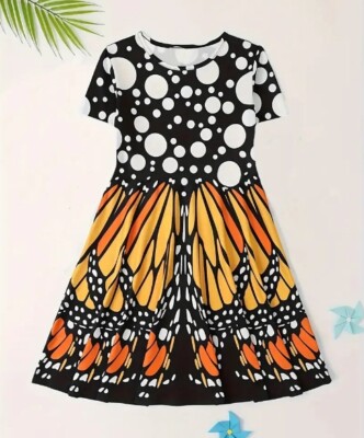 NEW Monarch Butterfly Girls Short Sleeve Dress | eBay NEW Monarch Butterfly Girls Short Sleeve Dress | eBay