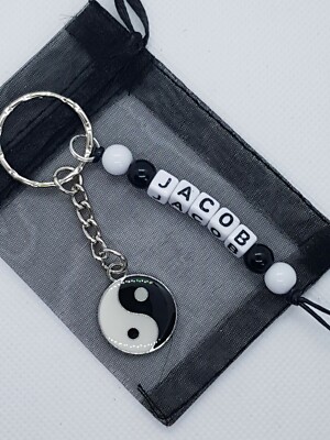 Personalised yin yang Keyring, yin yang gifts, chinese keyring