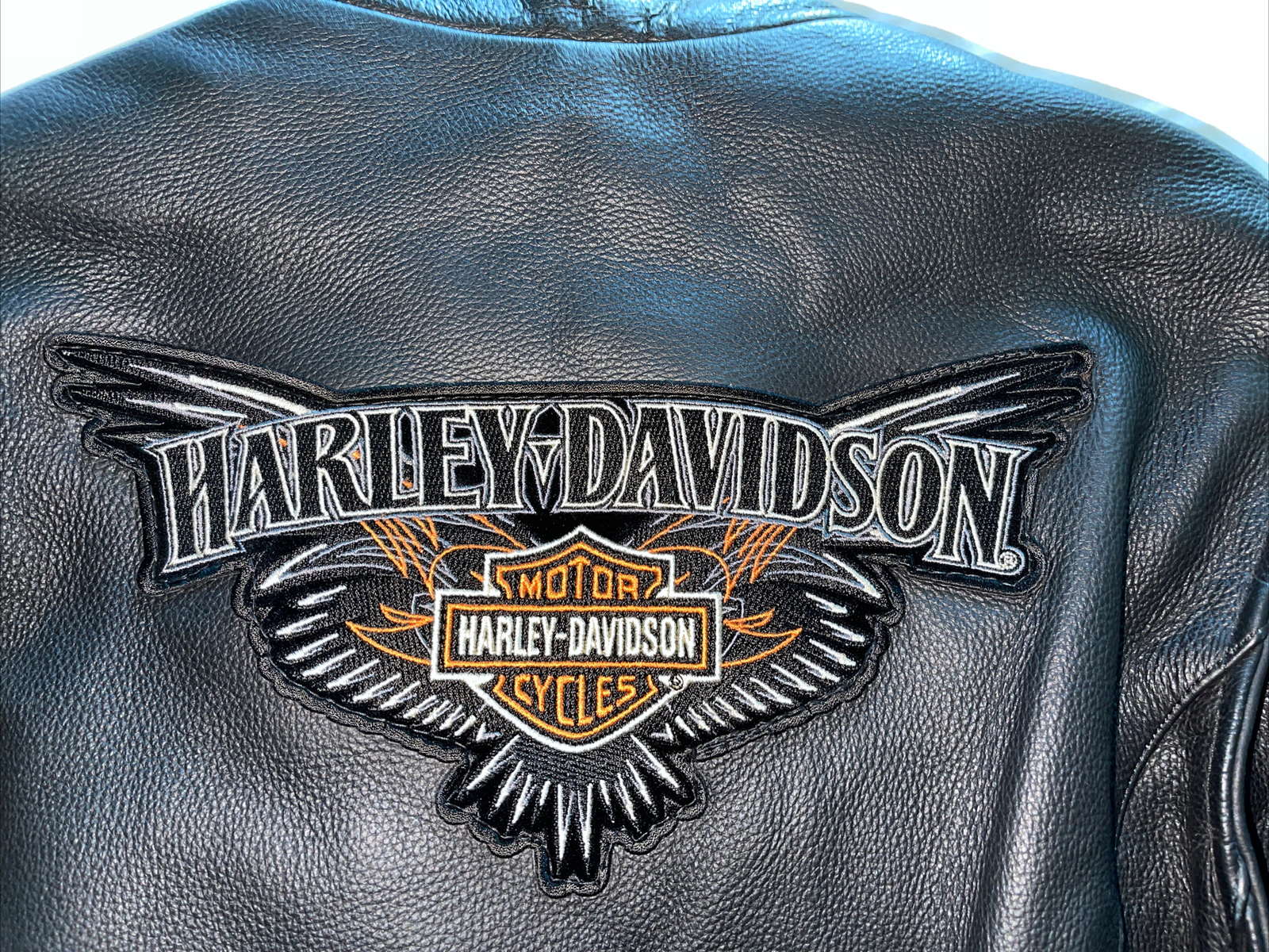 Harley Davidson Leather Motorcycle Biker Jacket Riv… Gem