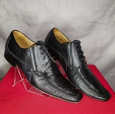 Lorenzi Vero Guoio Lace Up Black Snakeskin Oxford EU Size 39