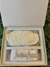 Neiman Marcus White Cotton Cloth Headband and Skincare Pads Set MAKEUP FACIAL