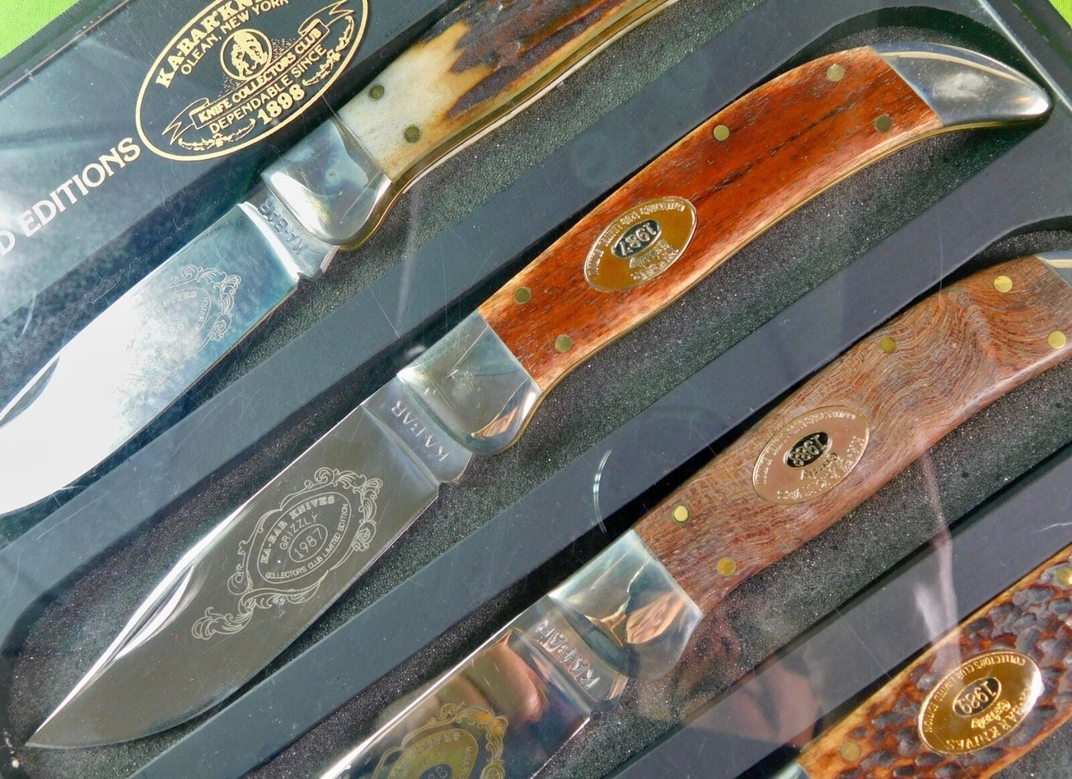 △■KA-BAR Grizzly フォールディングナイフ COLLECTOR’S CLUB 限定品 RARE Set 5 Ka-Bar Grizzly Series 1986-1990 Collector's Club