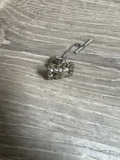 Vintage Men’s Tie Pin Jewelry Silver Color Stone Bin 53