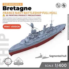 SSC400526S-A 1/400 Military Model Kit France Navy Bretagne Battleship Full Hull