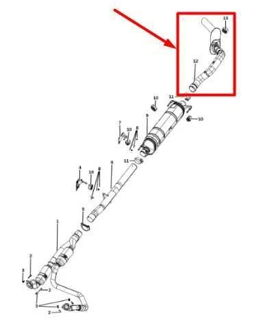 Ram 2500 2019-2024 6,4 L sistema de escape tubo de escape 68310879AA OEM Foto 2 de 4