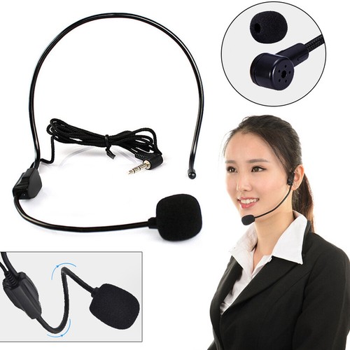 3.5mm Plug Guide Lecture Speech Headset Mic Wired for Teaching Meet - Zdjęcie 3 z 4