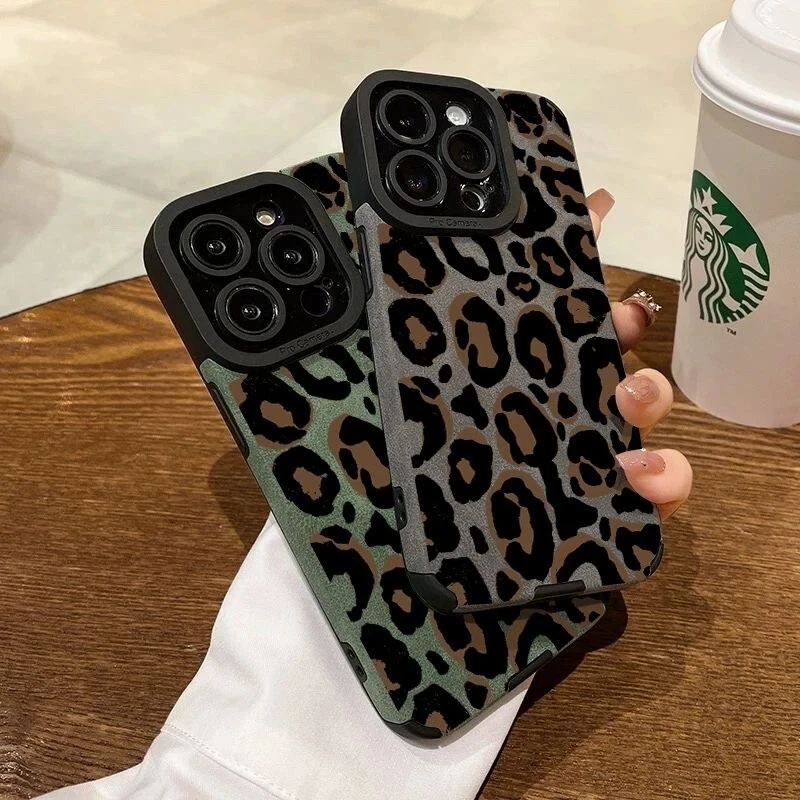 Leopard Pattern Leather Phone Case For iPhone 16 15 14 13 12 11 XR XS 7 8 Cover - Image 4 of 4
