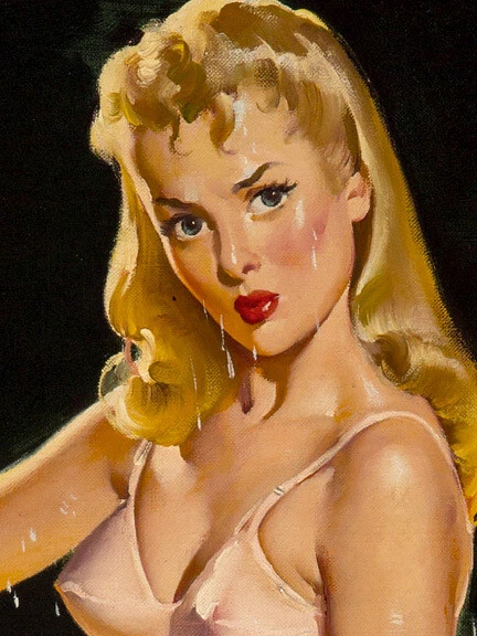 Póster PinUp de Elvgren de la década de 1940 "Tuvimos un poco de caída" - 16x20 Foto 2 de 3